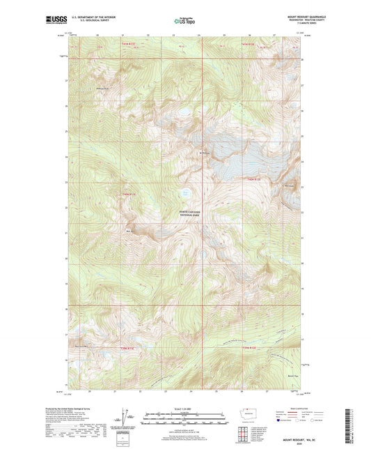 Mount Redoubt Washington US Topo Map Image