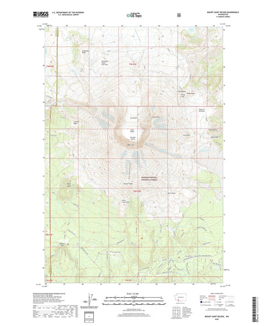 Mount Saint Helens Washington US Topo Map Image