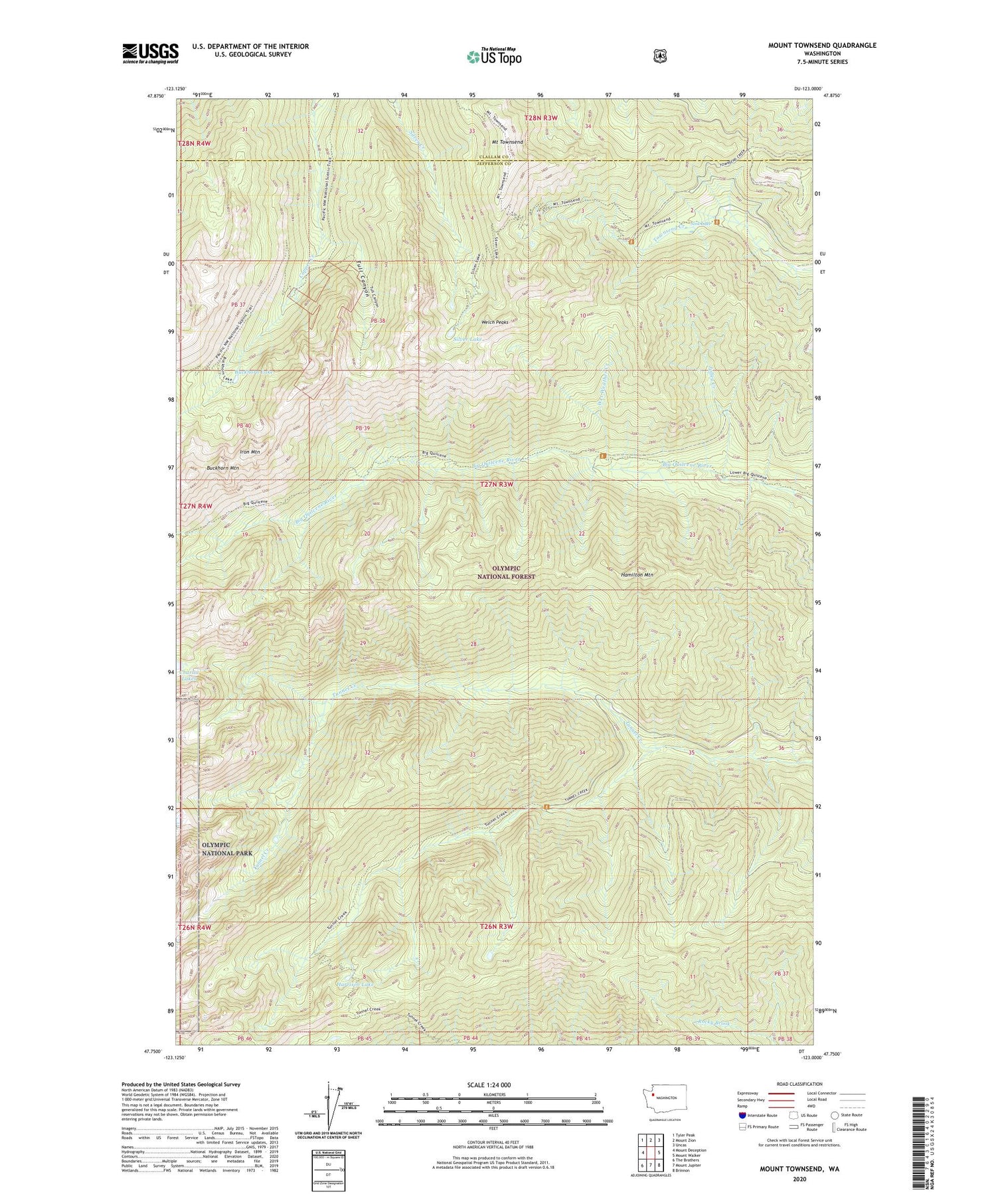 Mount Townsend Washington US Topo Map Image