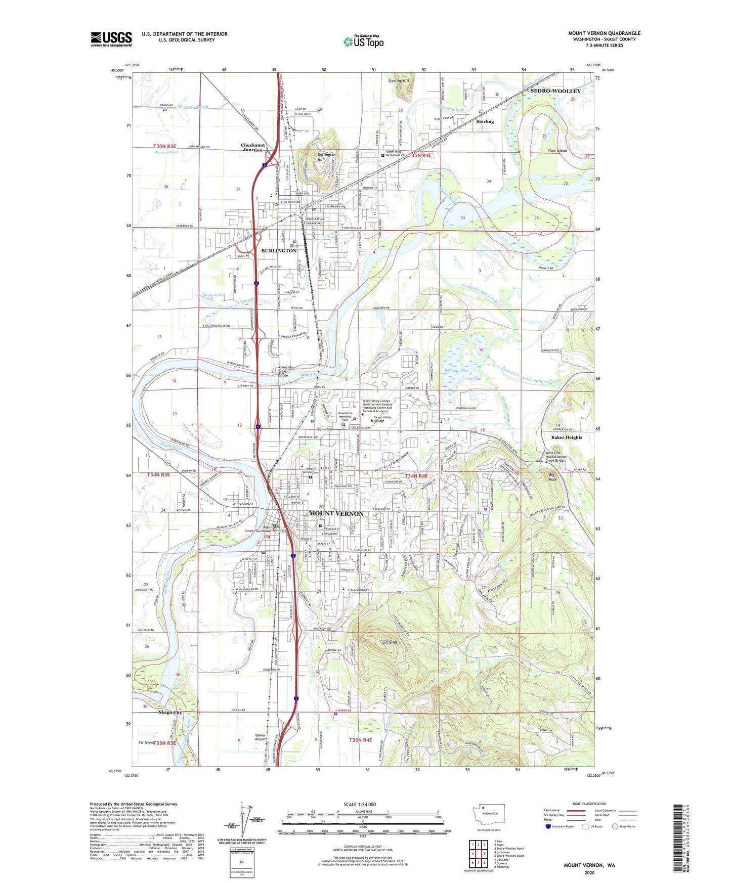 Mount Vernon Washington US Topo Map Image