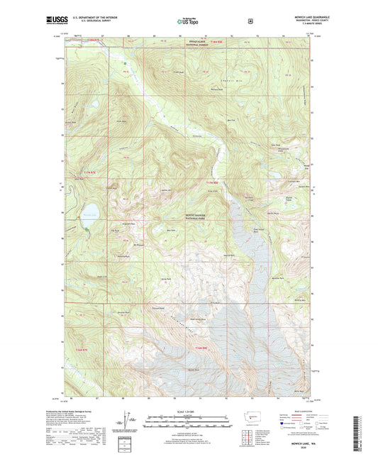 Mowich Lake Washington US Topo Map Image