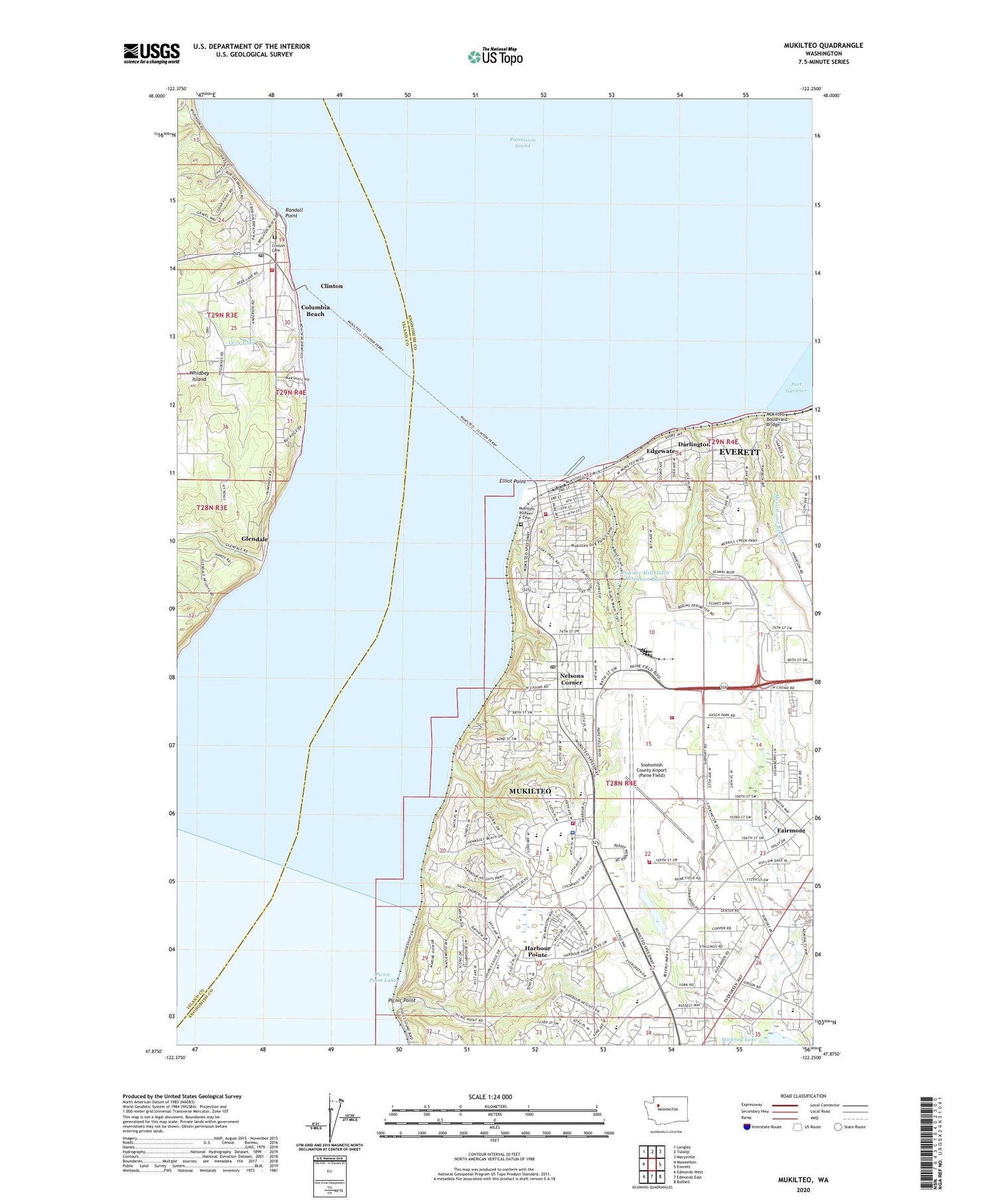 Mukilteo Washington US Topo Map Image