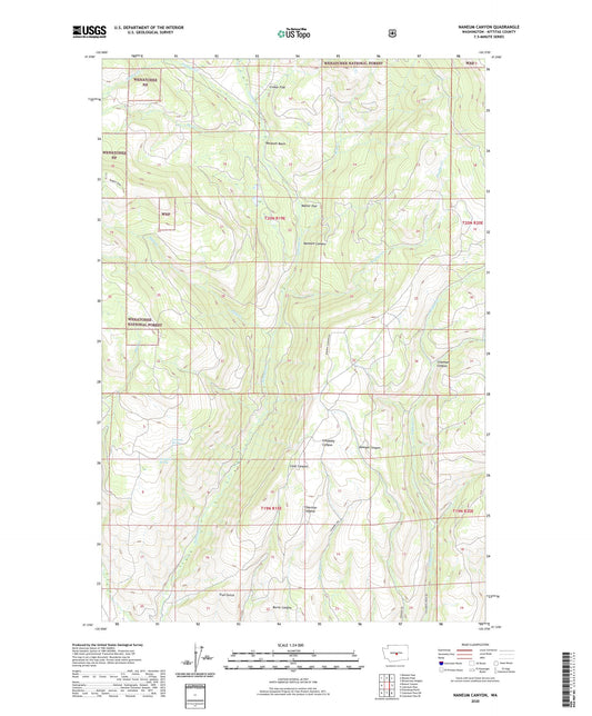 Naneum Canyon Washington US Topo Map Image
