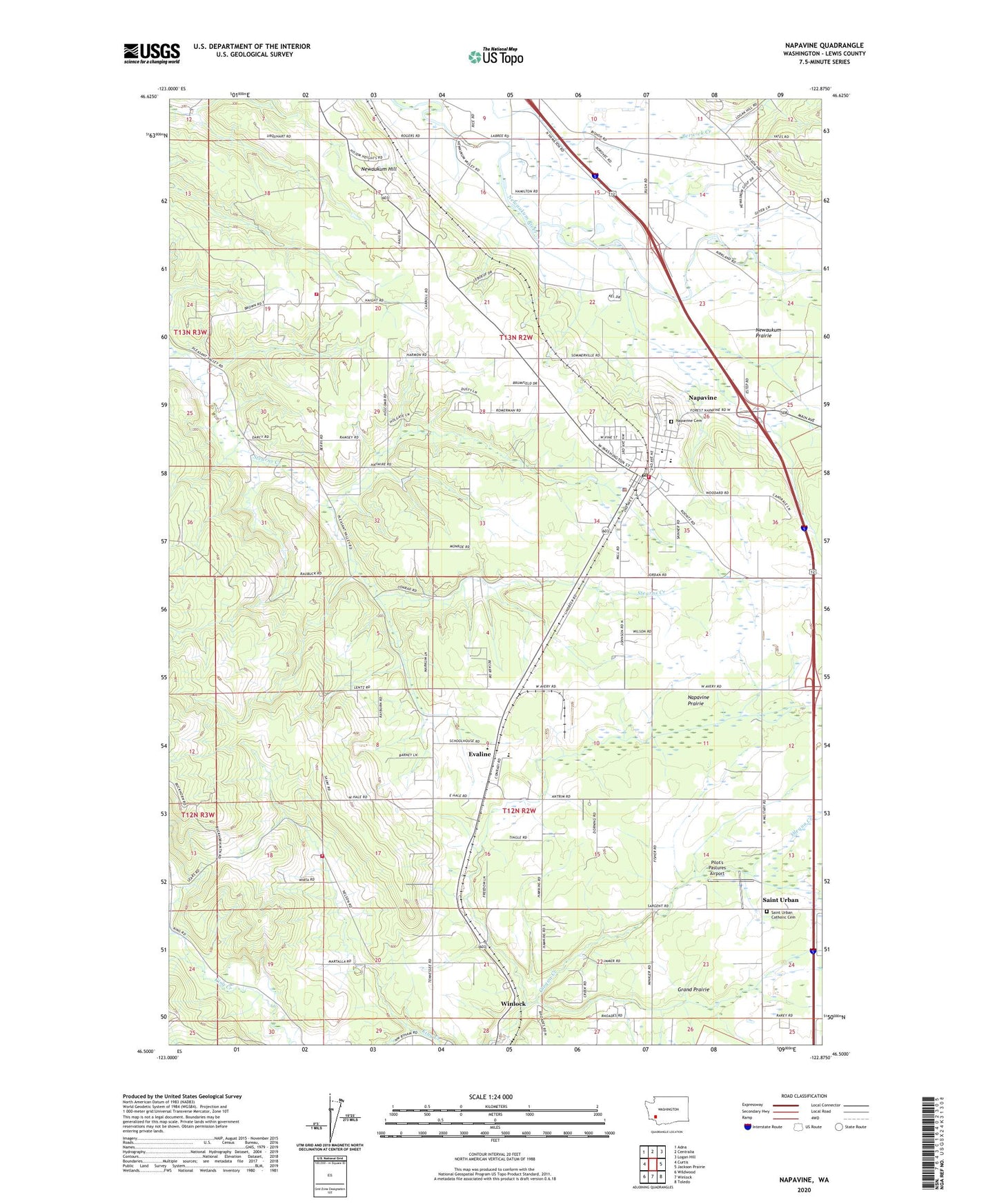 Napavine Washington US Topo Map Image