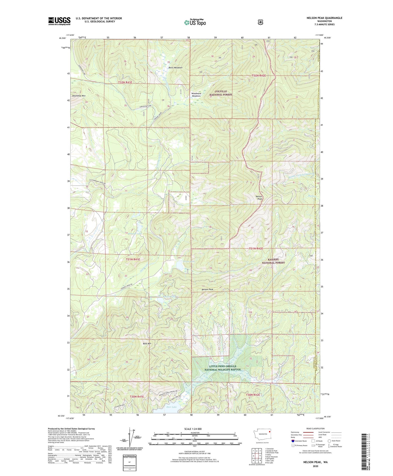 Nelson Peak Washington US Topo Map Image
