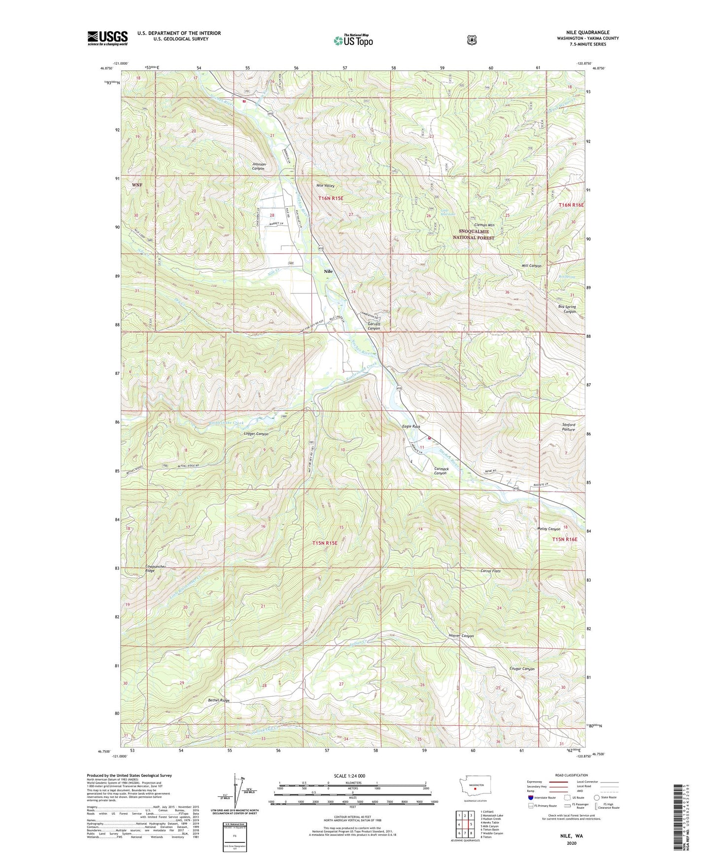 Nile Washington US Topo Map Image