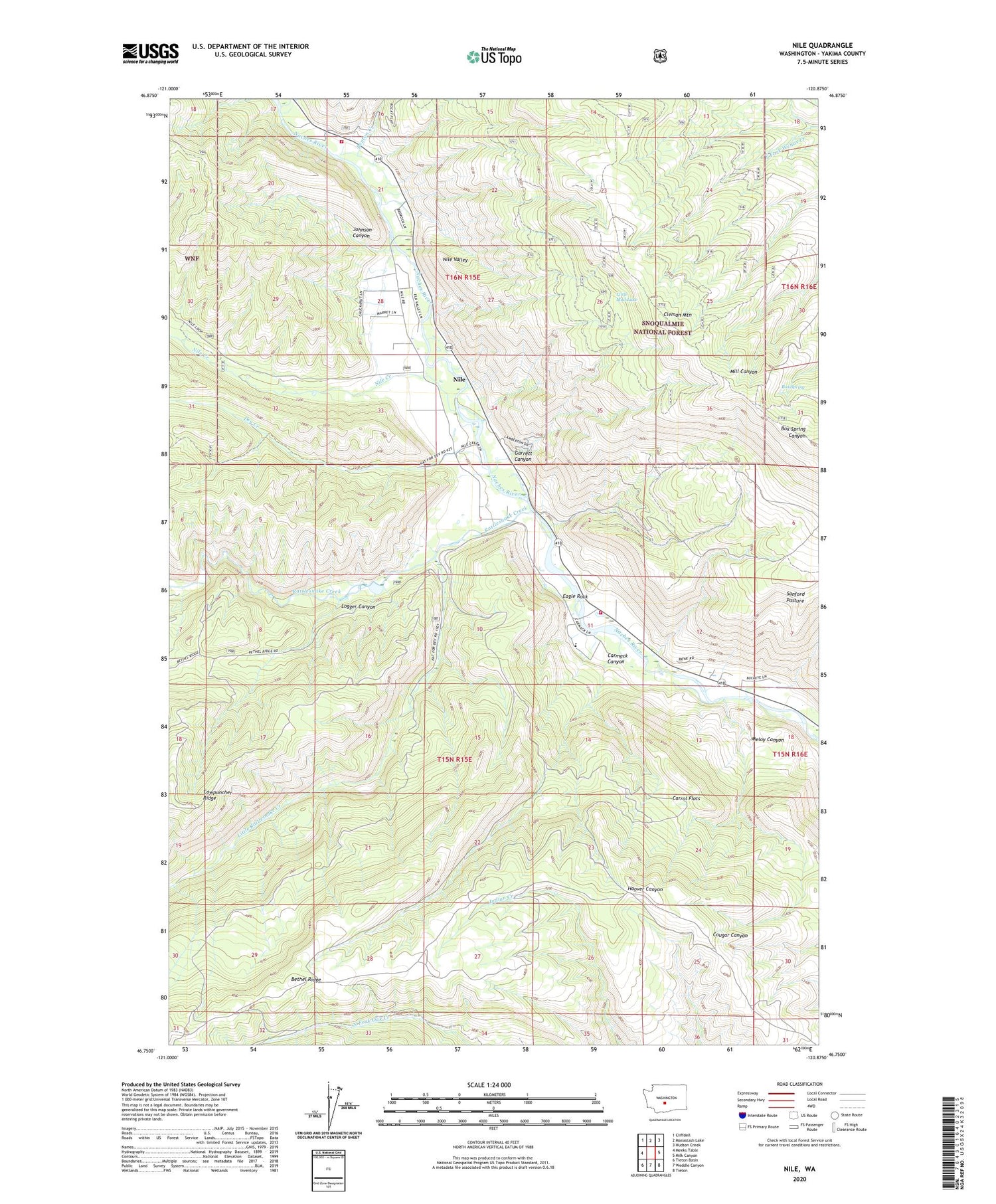 Nile Washington US Topo Map Image