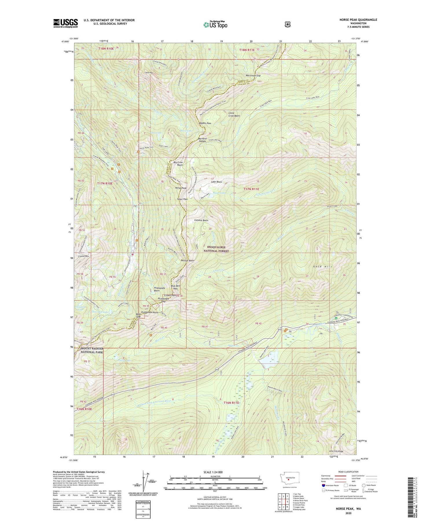 Norse Peak Washington US Topo Map Image