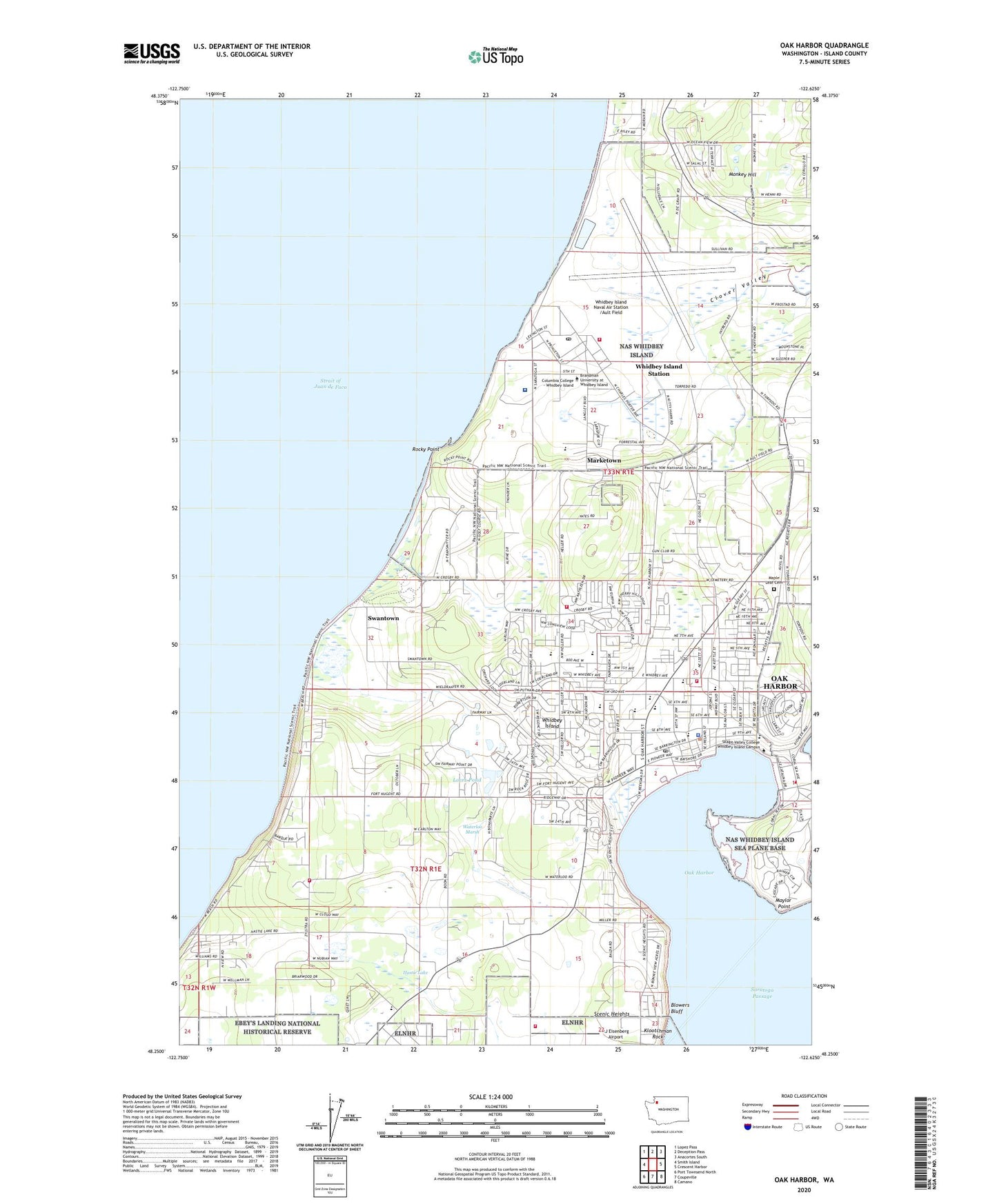 Oak Harbor Washington US Topo Map Image