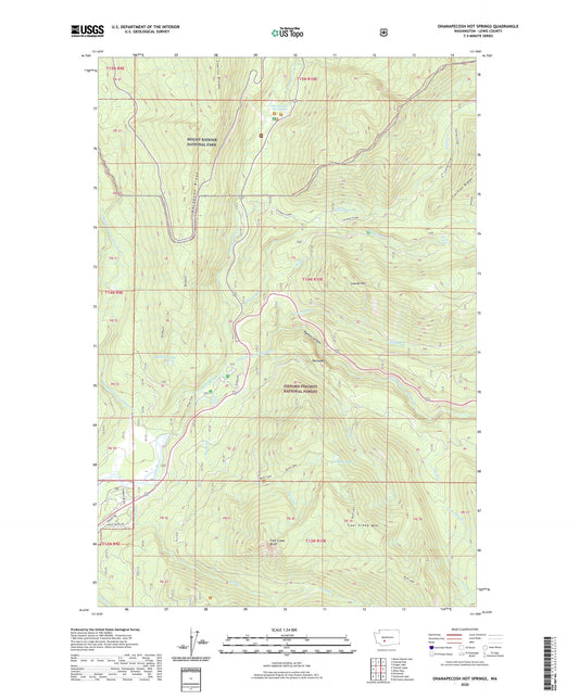 Ohanapecosh Hot Springs Washington US Topo Map Image