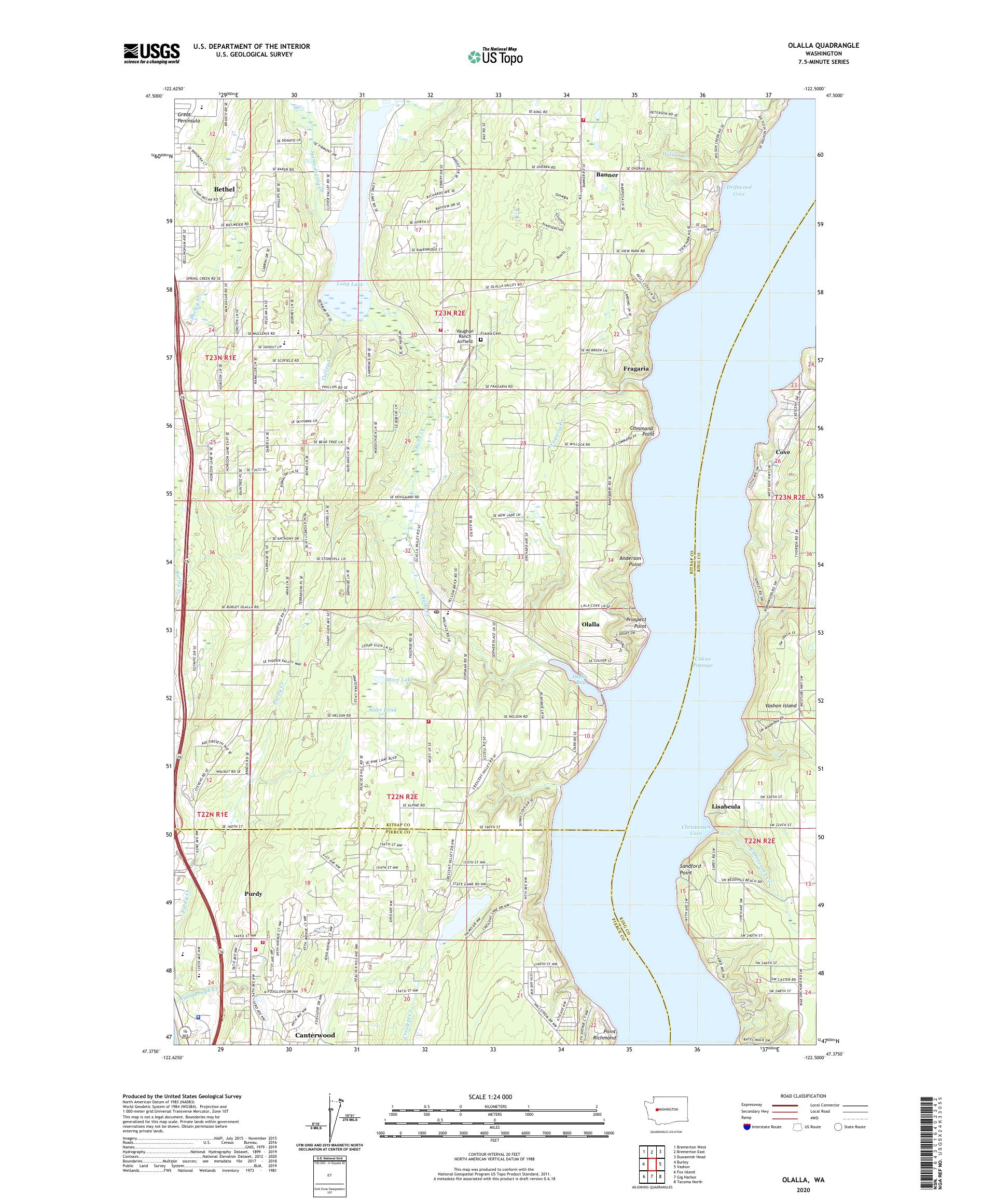Olalla Washington US Topo Map – MyTopo Map Store