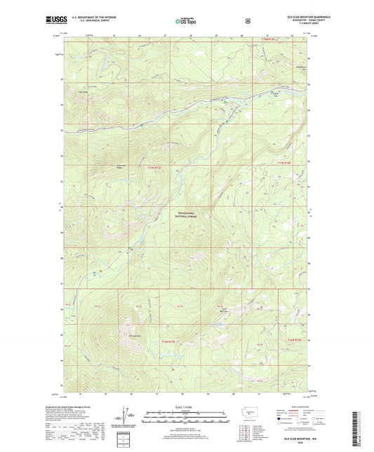 Old Scab Mountain Washington US Topo Map Image