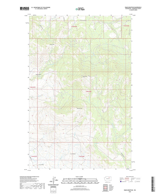 Omak Mountain Washington US Topo Map Image