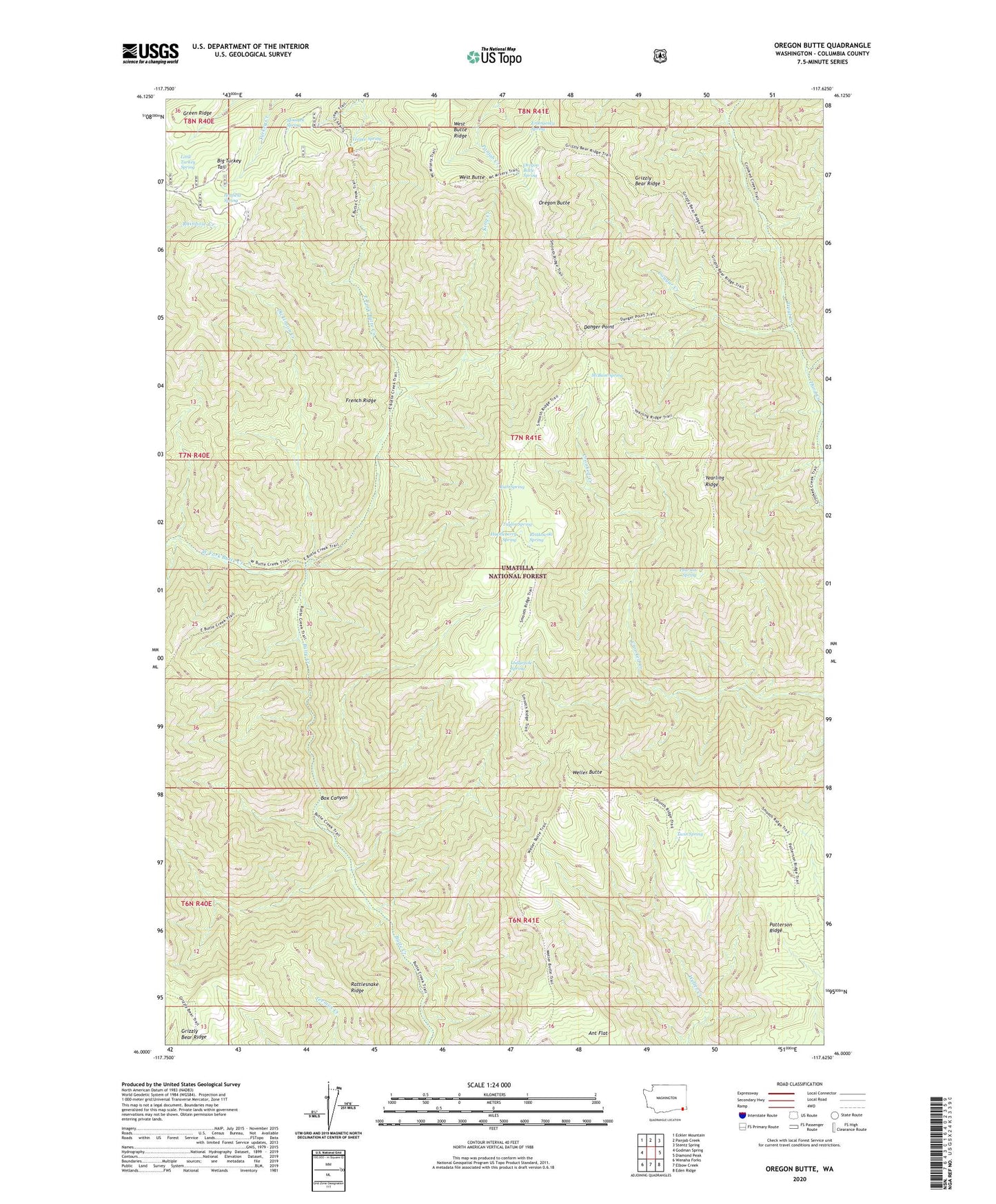 Oregon Butte Washington US Topo Map Image
