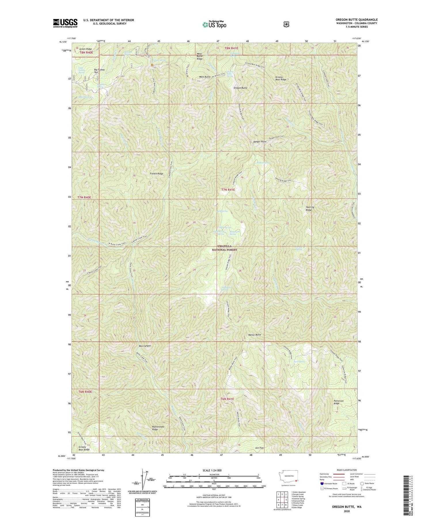 Oregon Butte Washington US Topo Map Image
