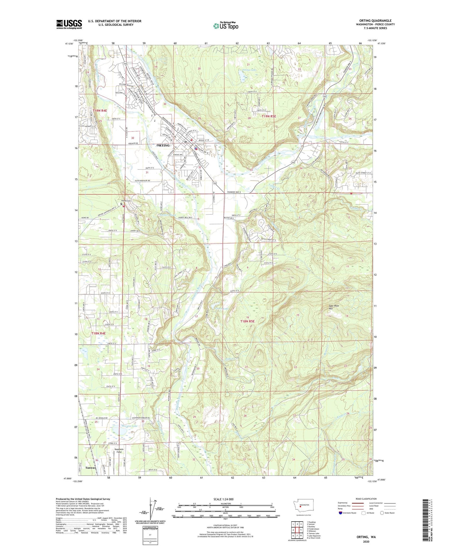 Orting Washington US Topo Map Image