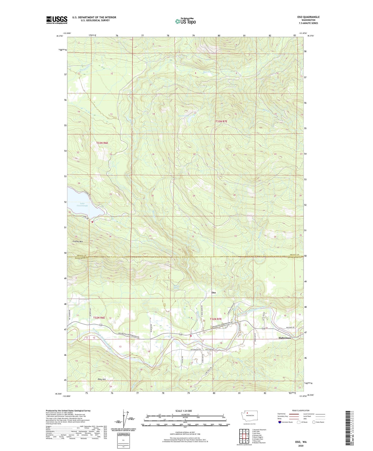 Oso Washington US Topo Map Image