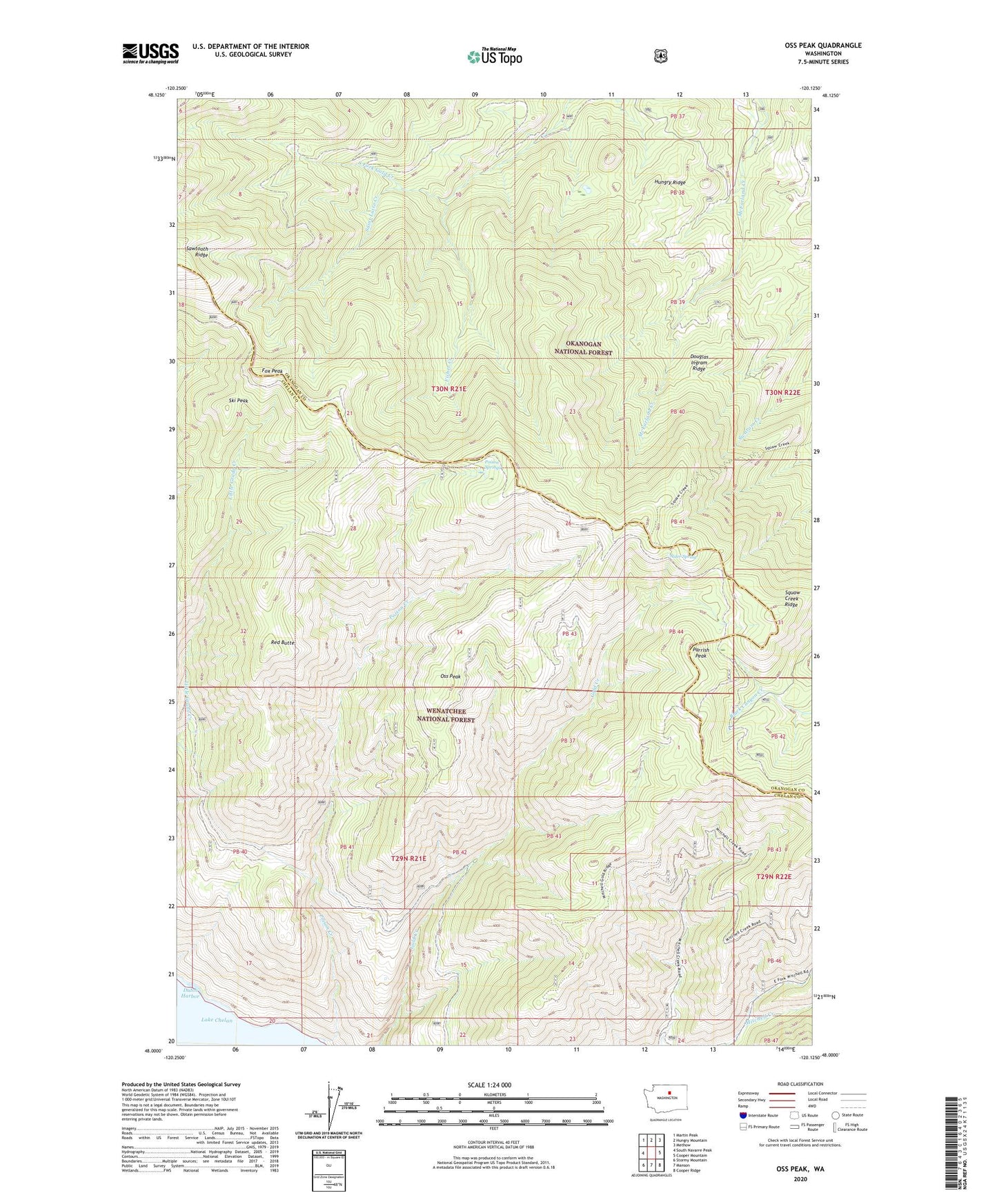 Oss Peak Washington US Topo Map Image