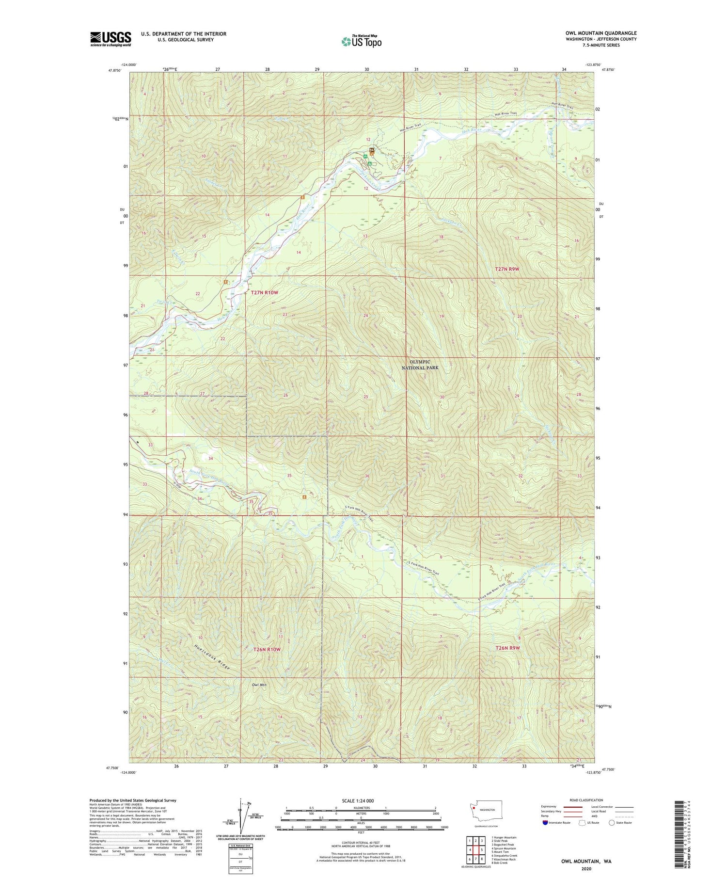 Owl Mountain Washington US Topo Map Image