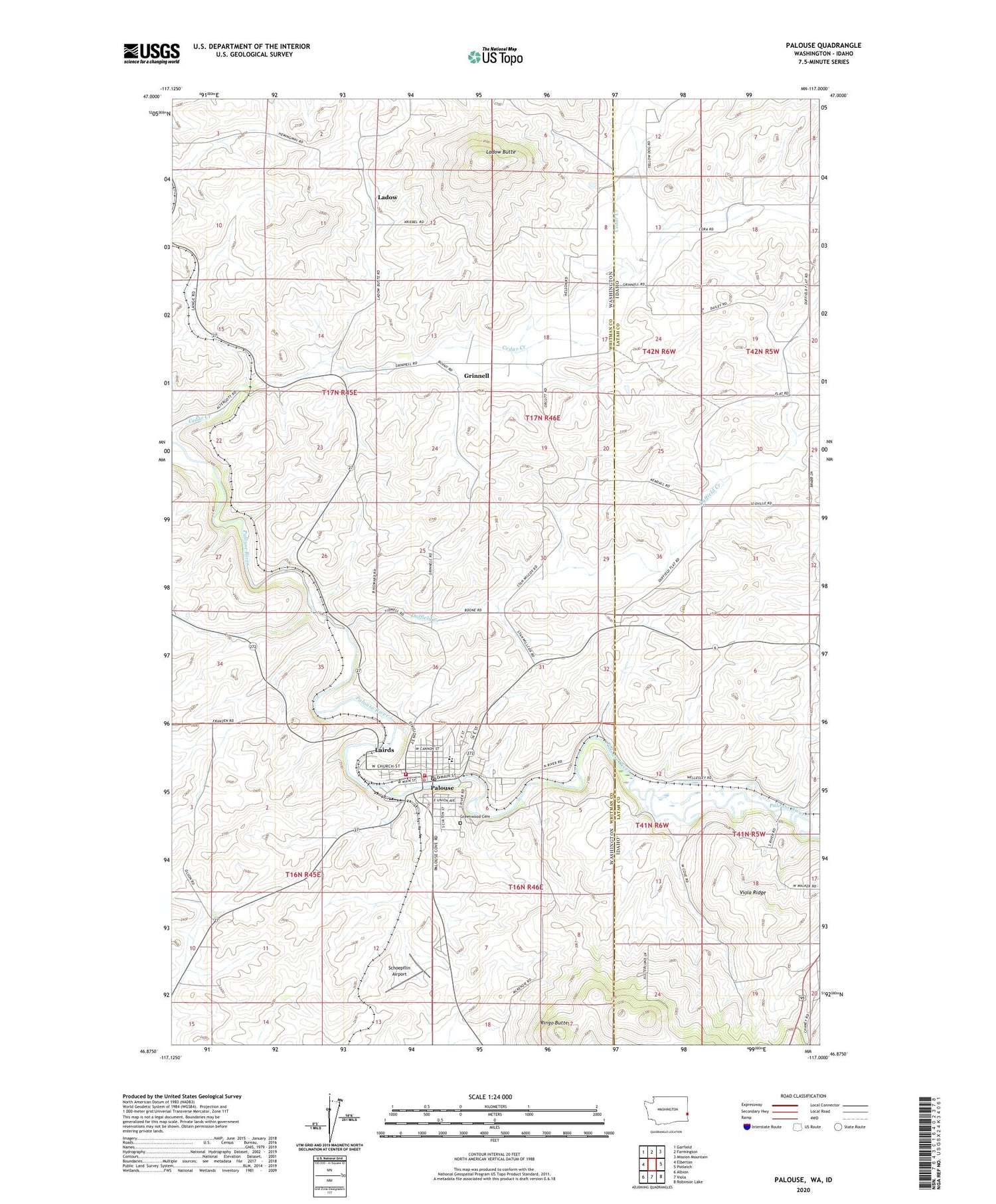 Palouse Washington US Topo Map Image