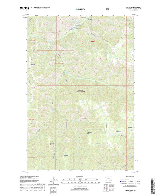 Panjab Creek Washington US Topo Map Image