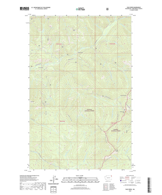 Pass Creek Washington US Topo Map Image