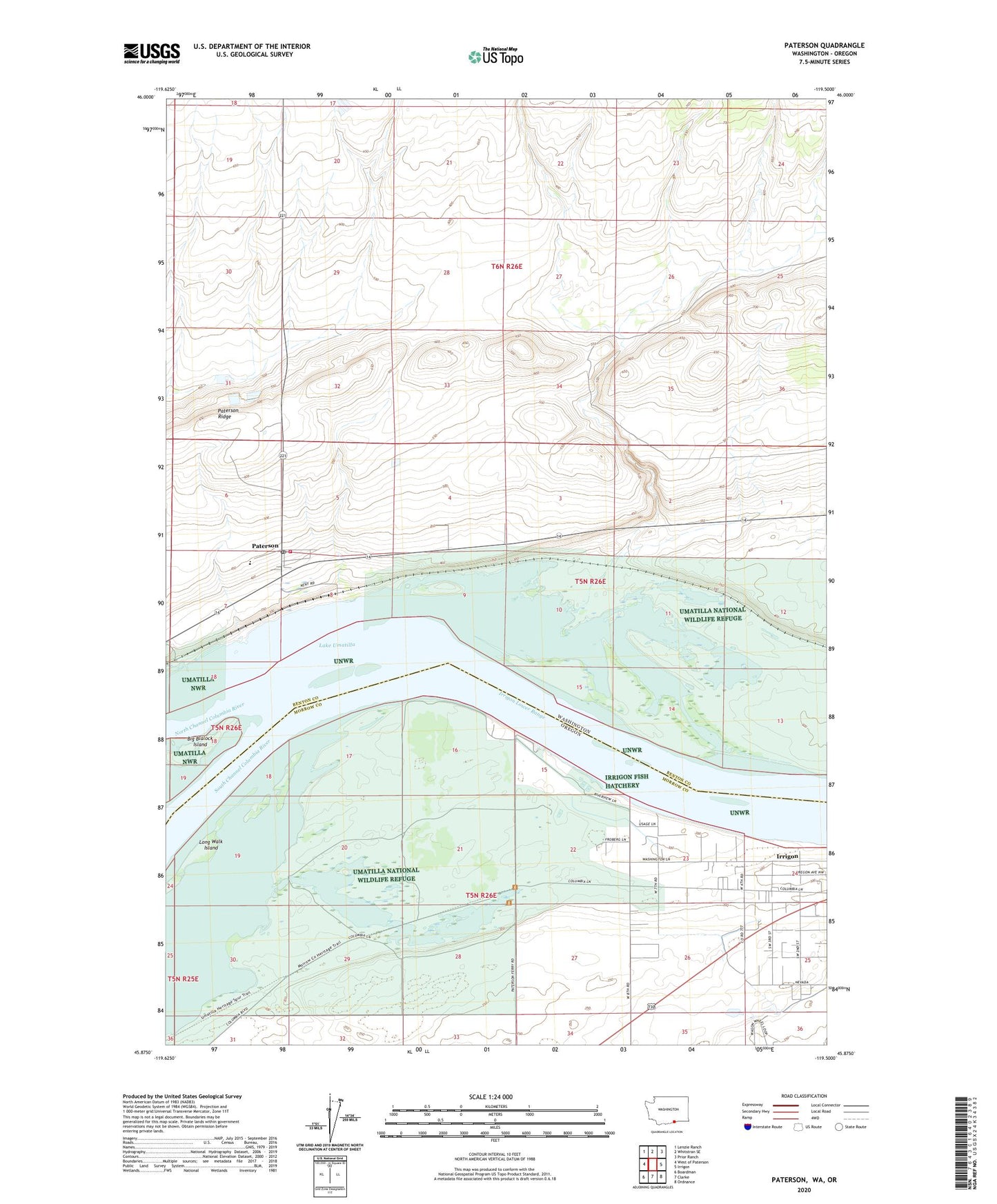 Paterson Washington US Topo Map Image