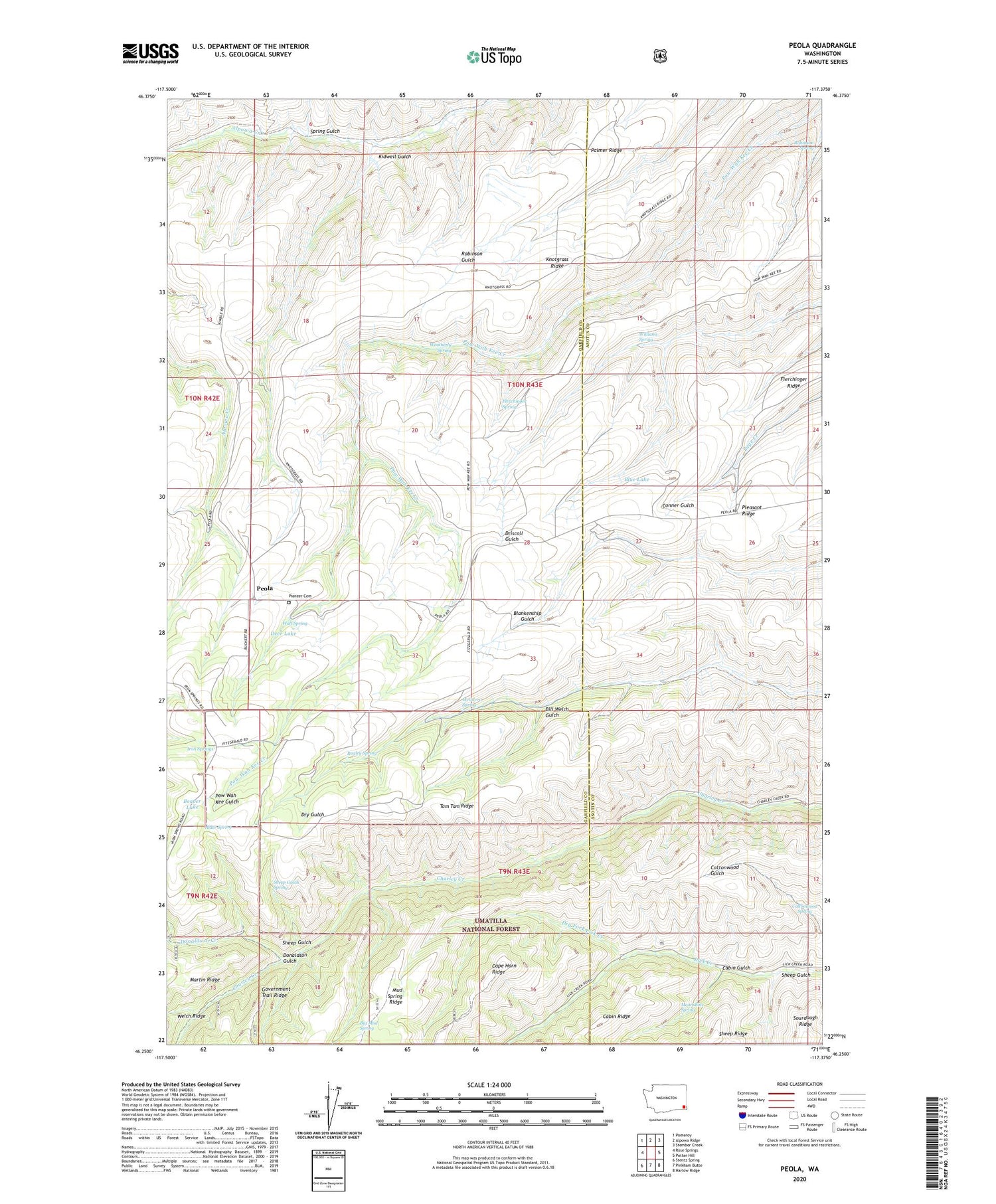 Peola Washington US Topo Map Image