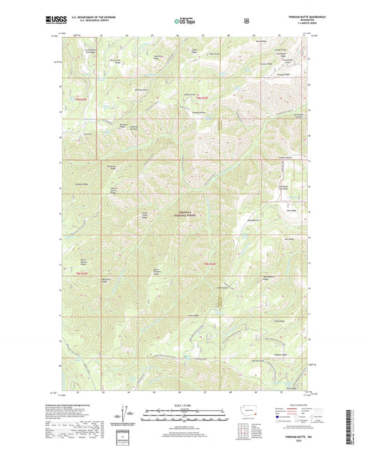 Pinkham Butte Washington US Topo Map Image