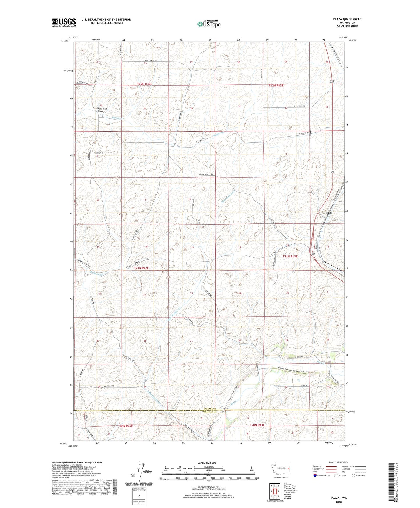 Plaza Washington US Topo Map Image