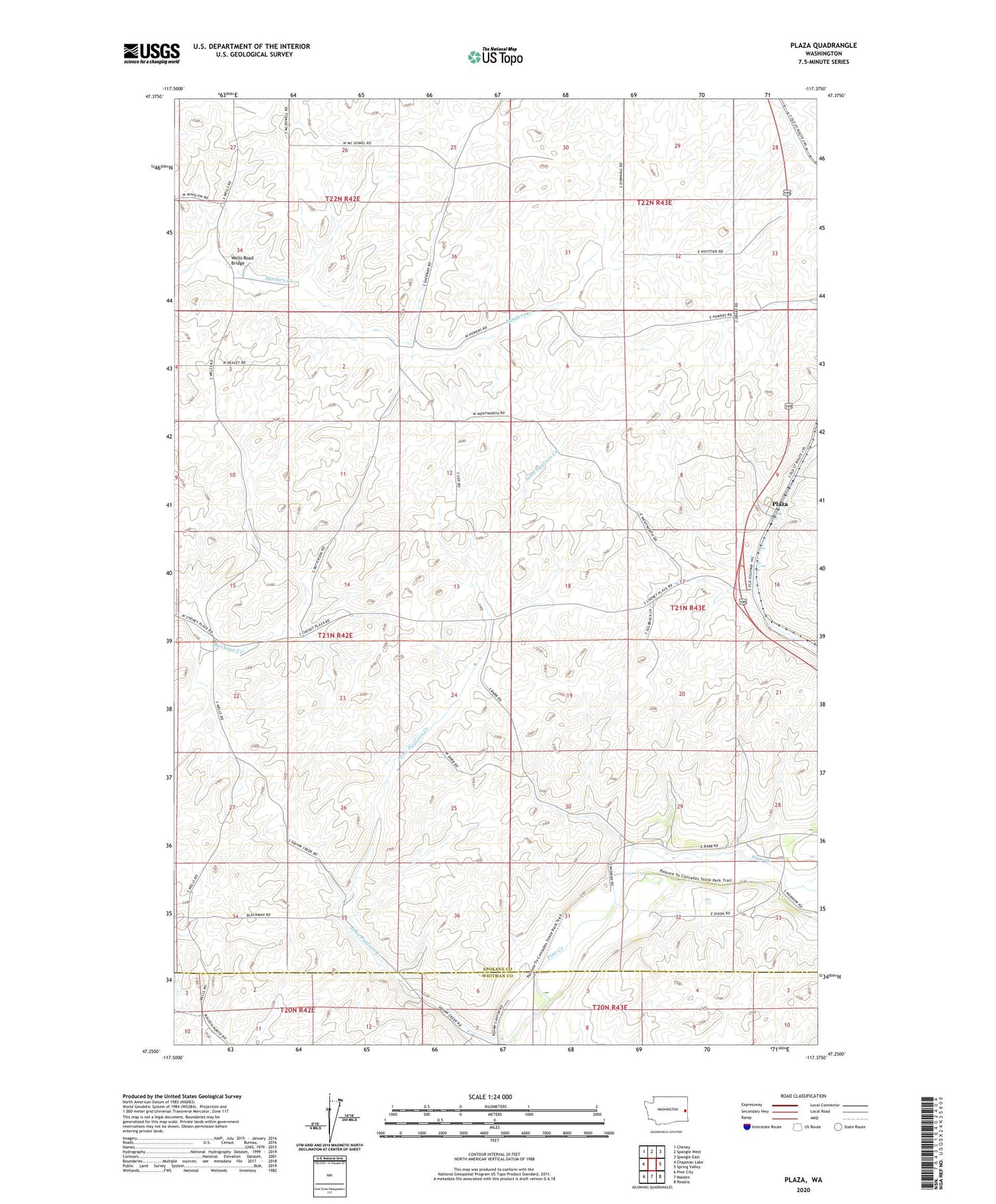 Plaza Washington US Topo Map Image