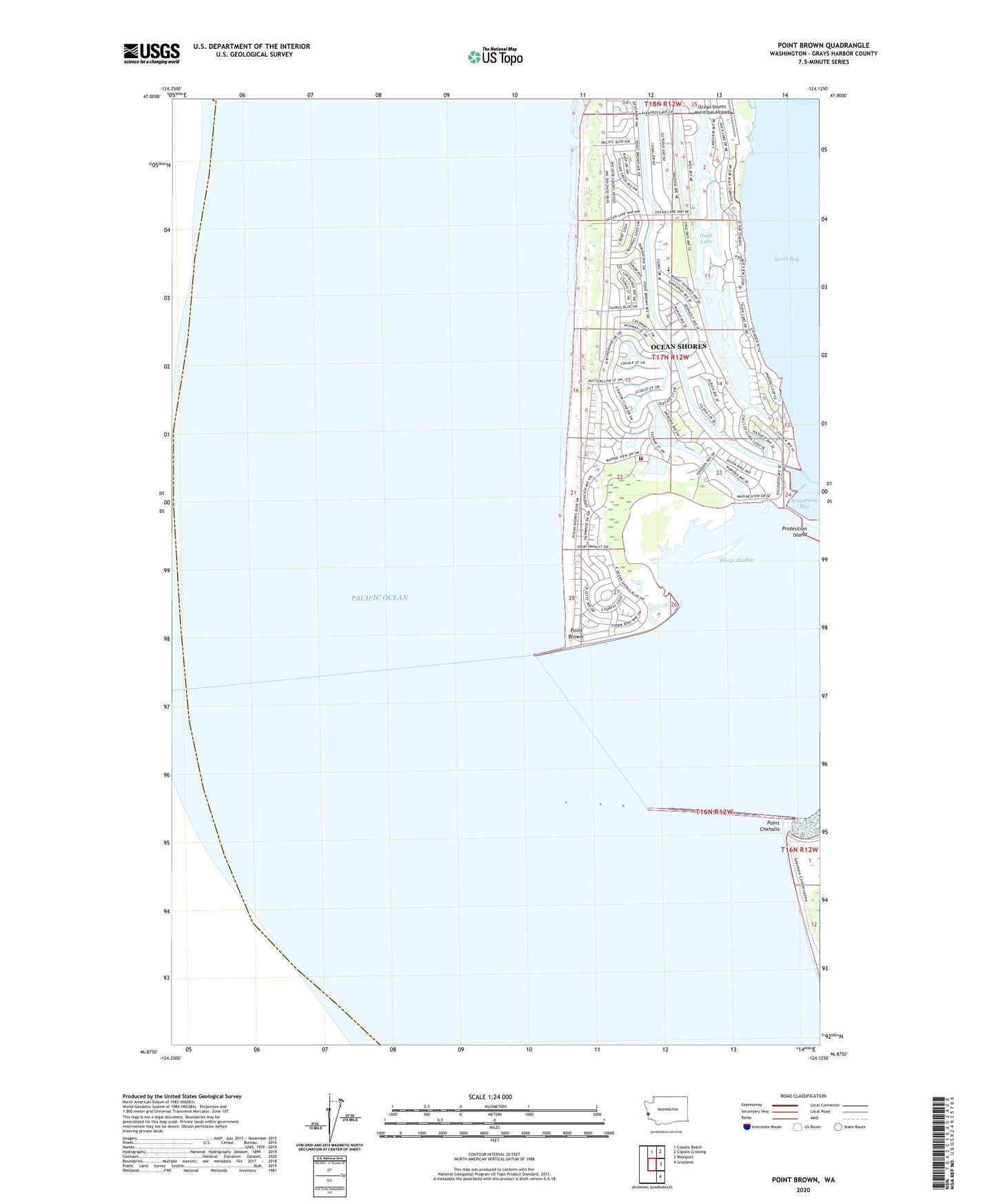 Point Brown Washington US Topo Map Image