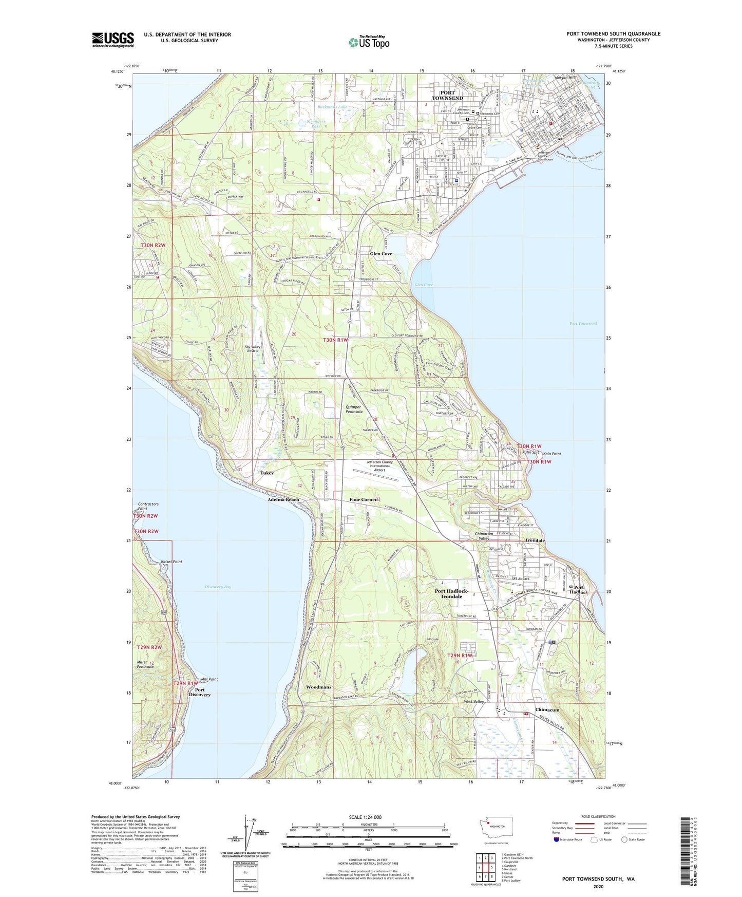 Port Townsend South Washington US Topo Map Image