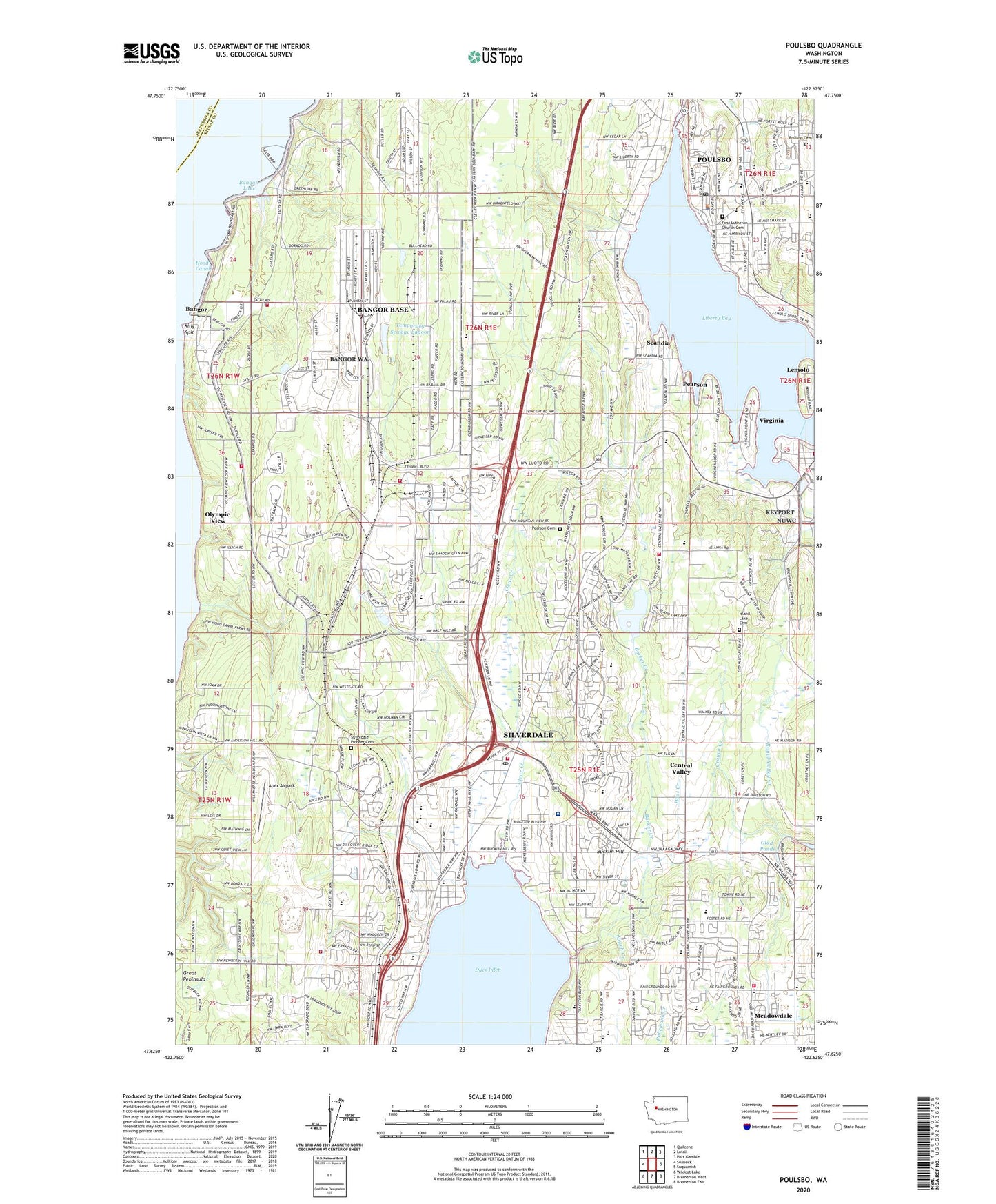 Poulsbo Washington US Topo Map Image