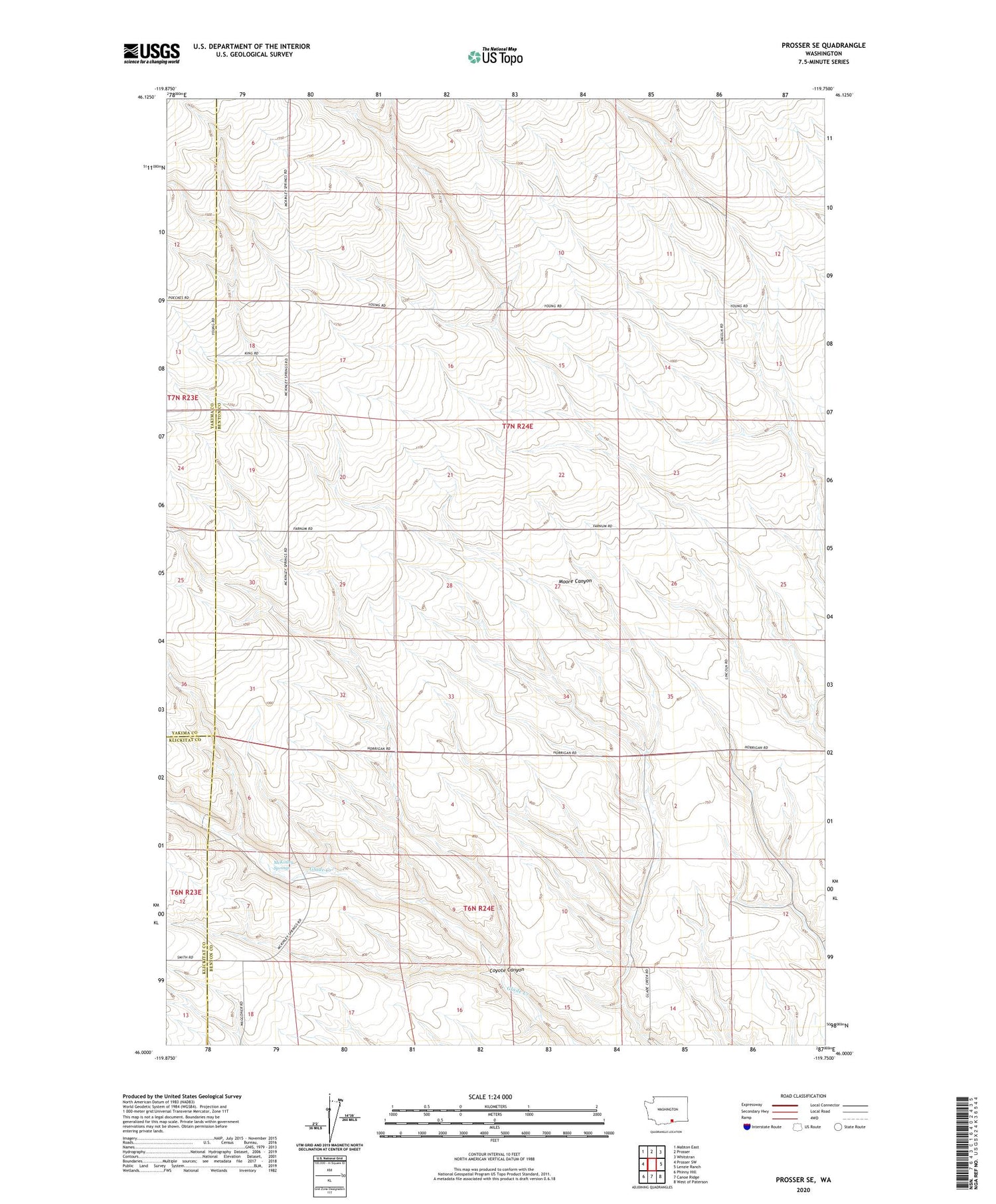 Prosser SE Washington US Topo Map Image