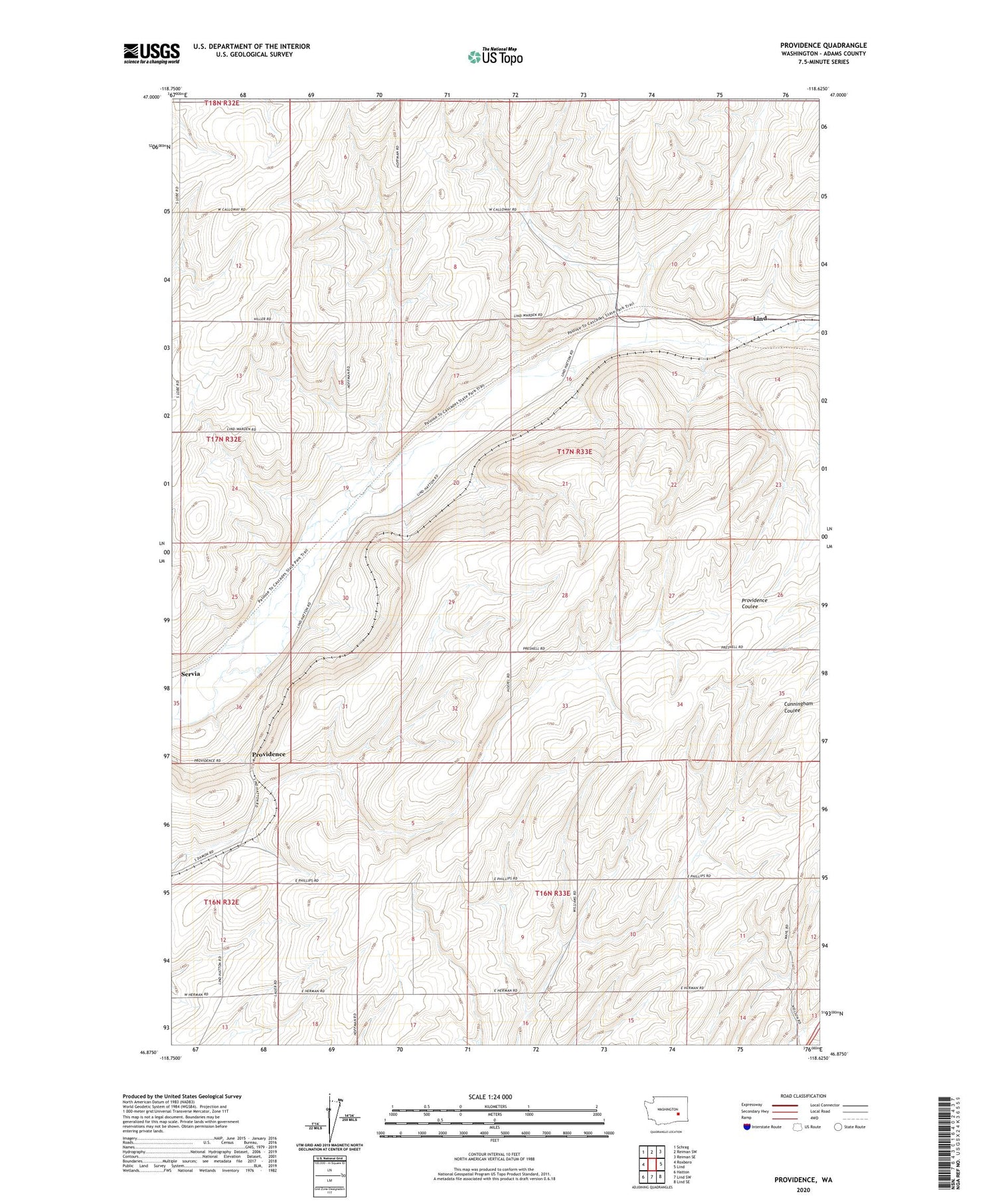 Providence Washington US Topo Map Image