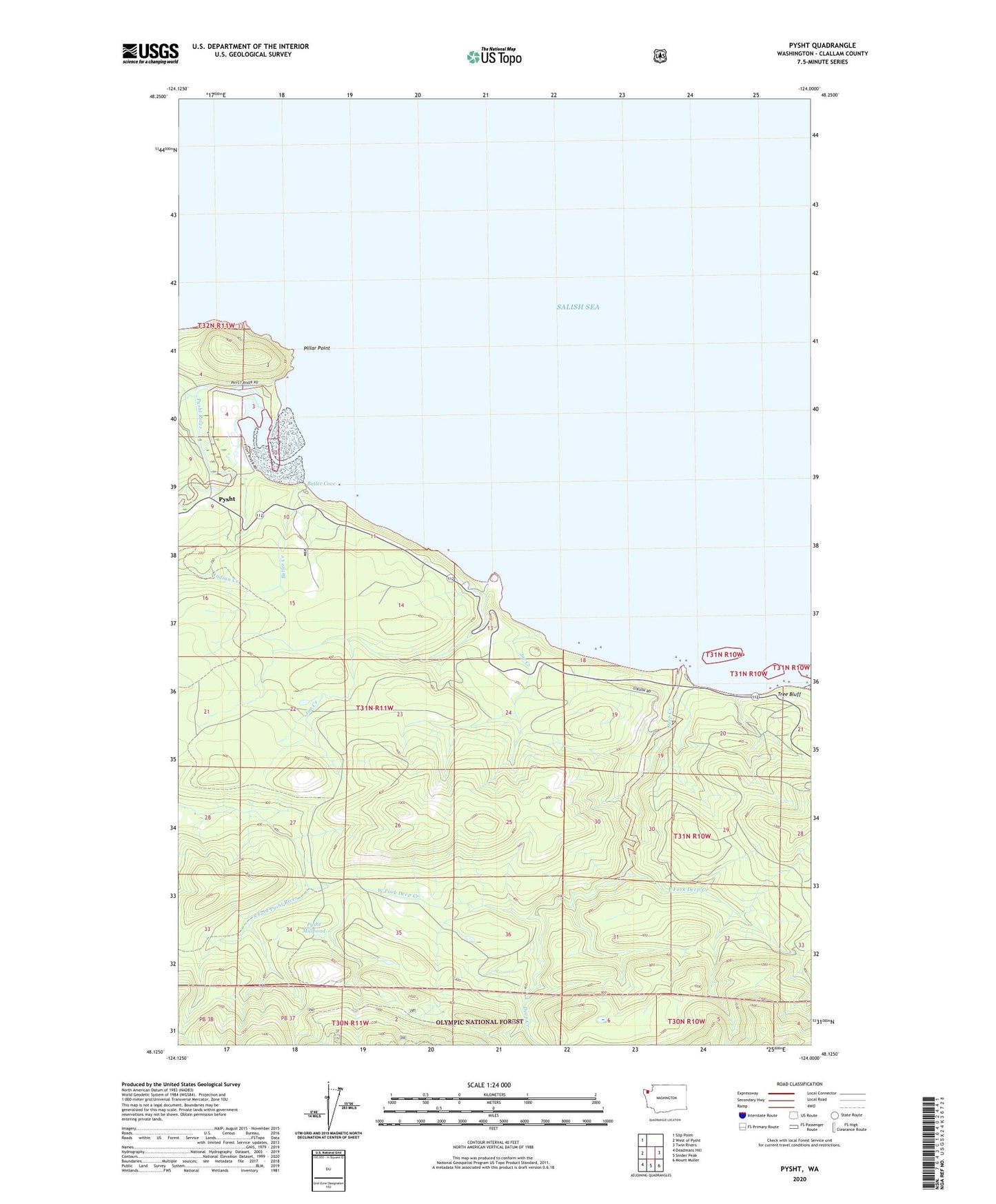 Pysht Washington US Topo Map Image