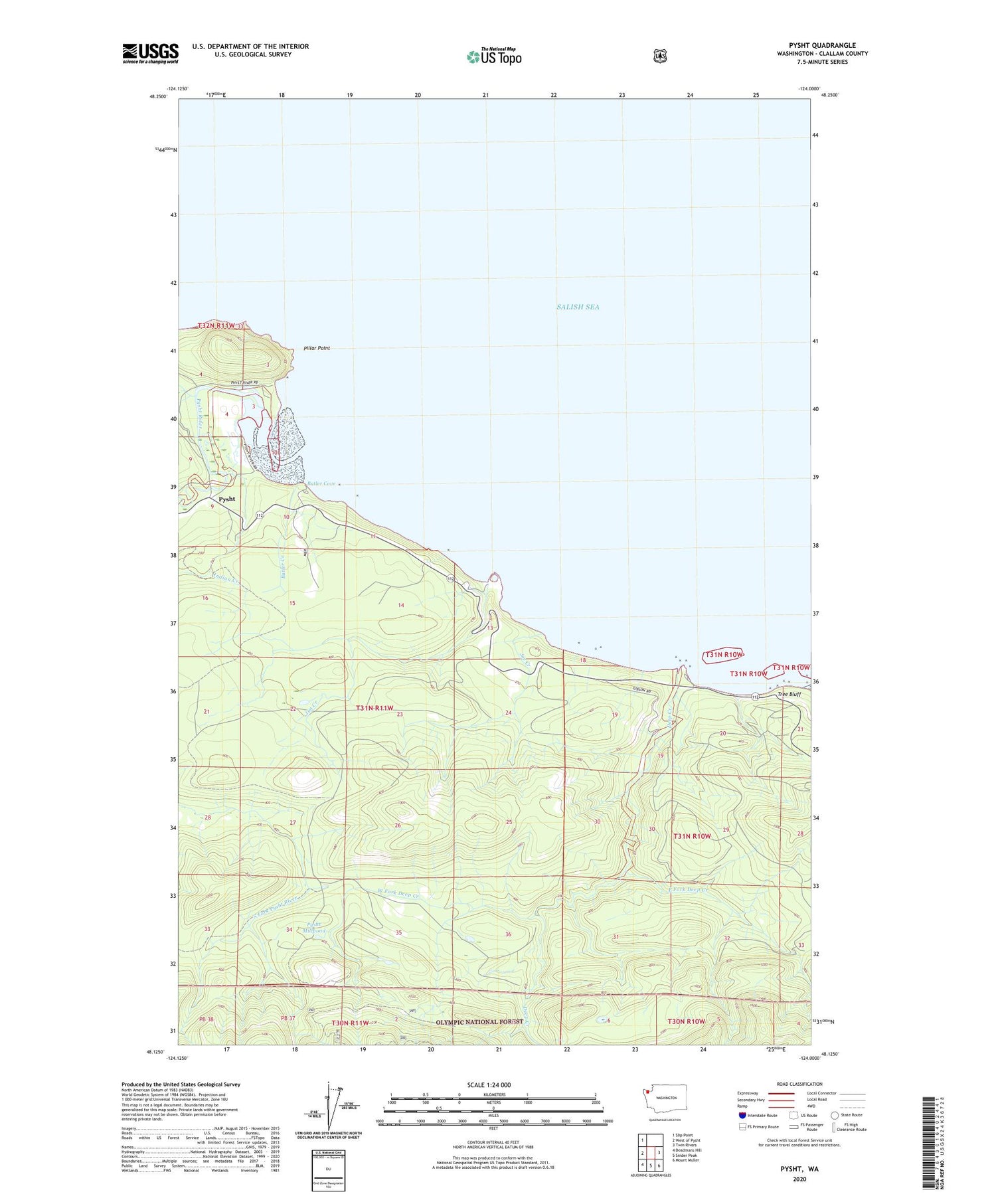 Pysht Washington US Topo Map Image