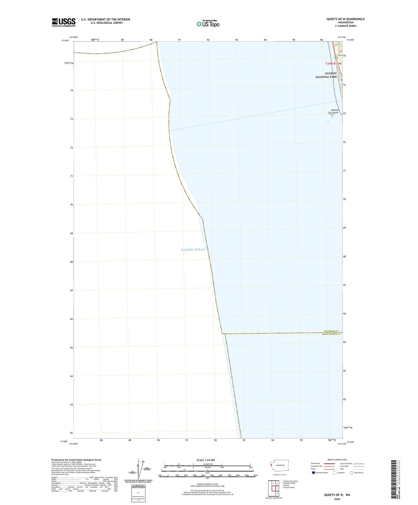 Queets OE W Washington US Topo Map Image