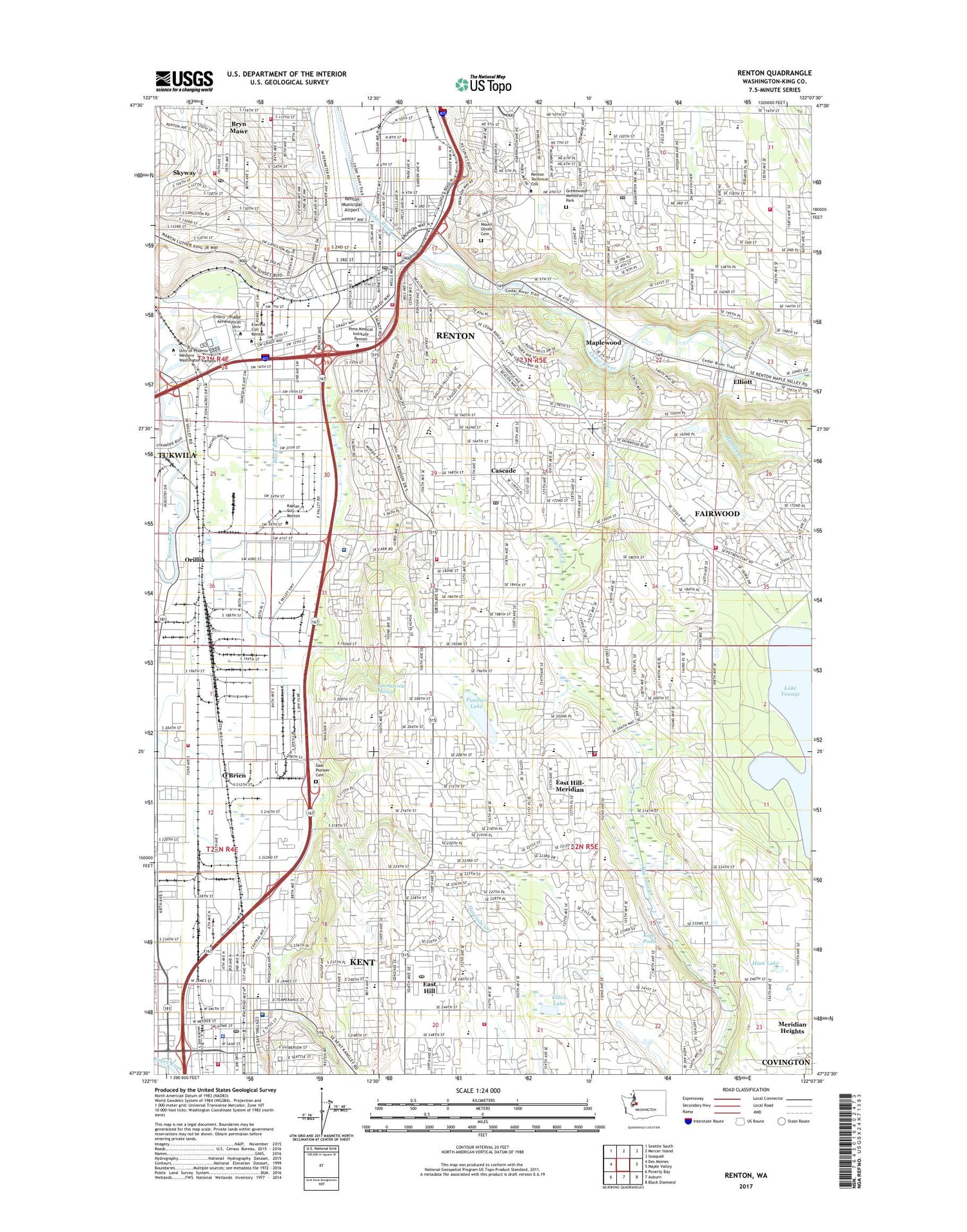 Renton Washington US Topo Map Image