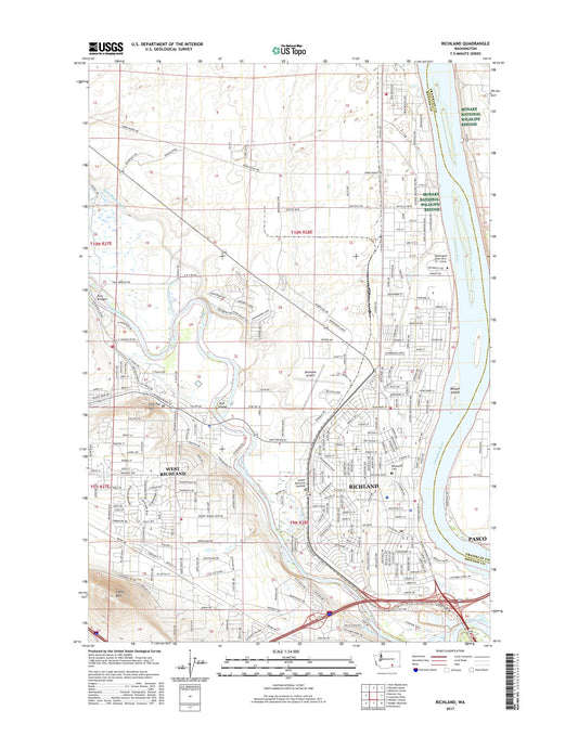 Richland Washington US Topo Map Image