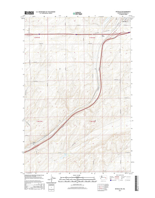 Ritzville SW Washington US Topo Map Image