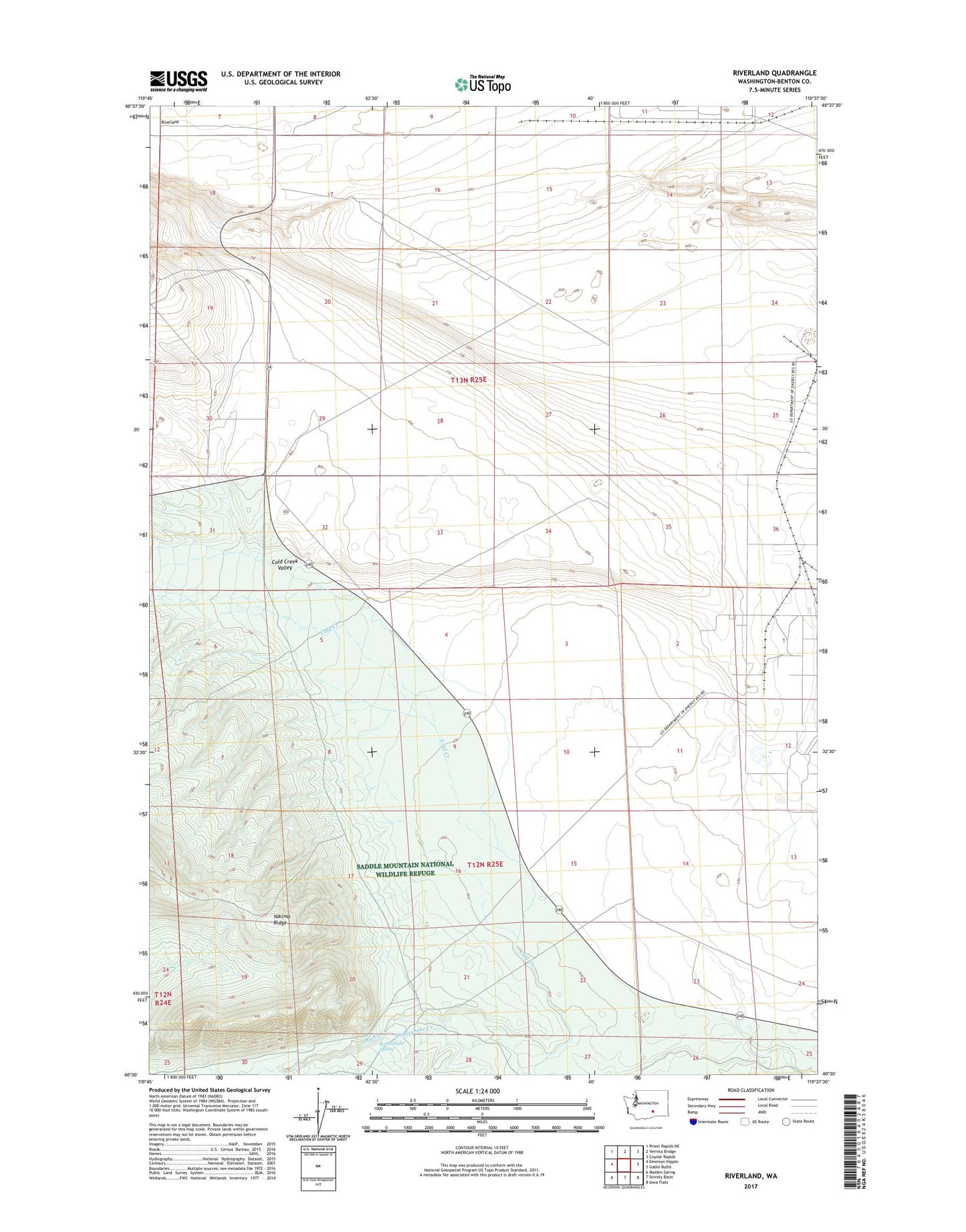 Riverland Washington US Topo Map Image