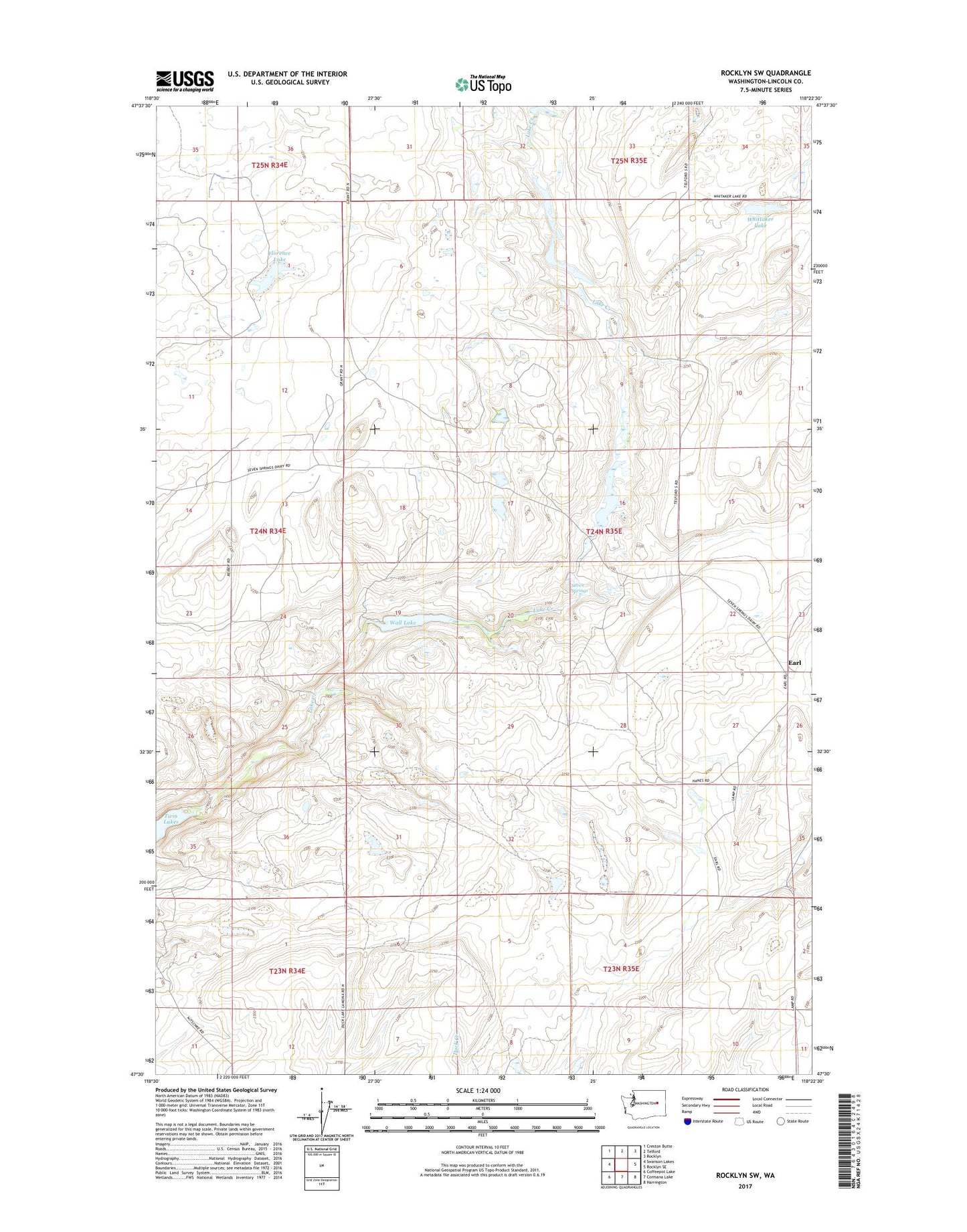Rocklyn SW Washington US Topo Map Image
