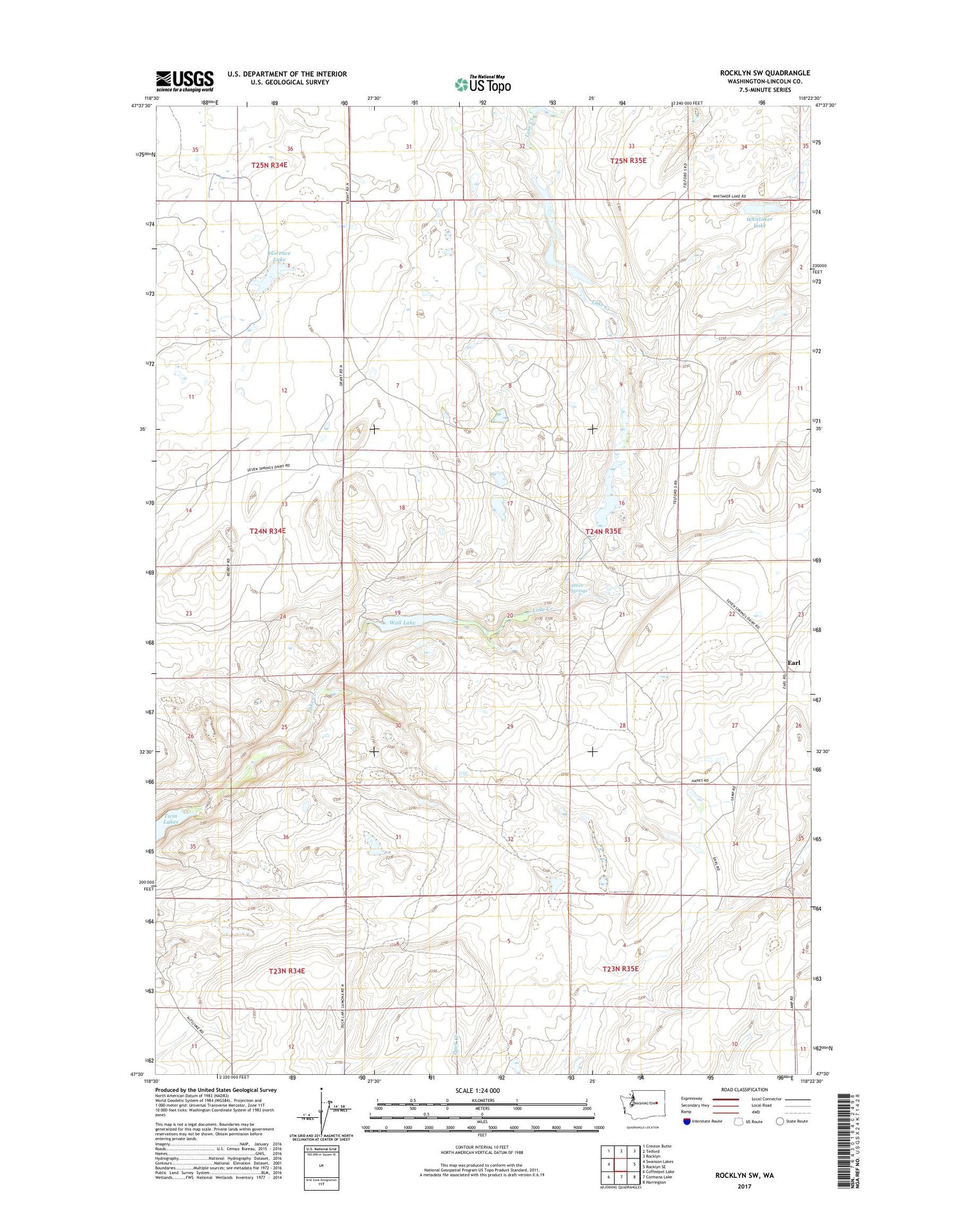 Rocklyn SW Washington US Topo Map Image