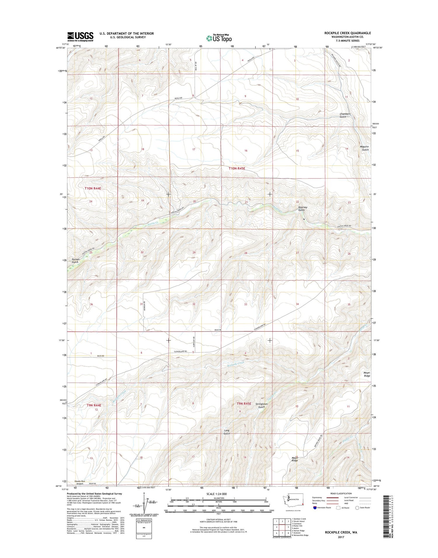 Rockpile Creek Washington US Topo Map Image