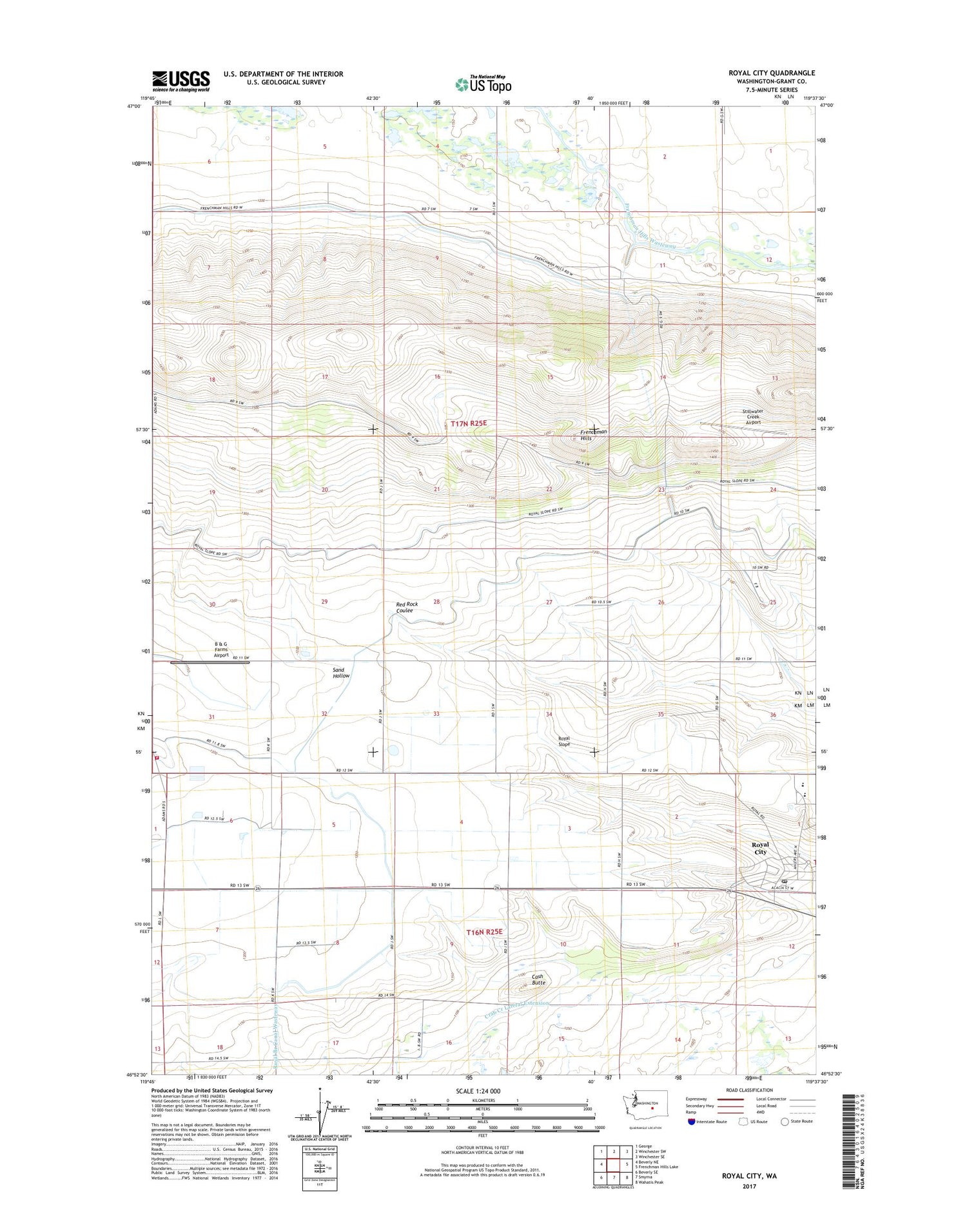 Royal City Washington US Topo Map Image