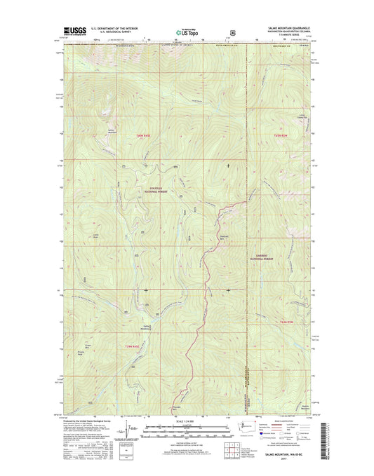 Salmo Mountain Washington US Topo Map Image