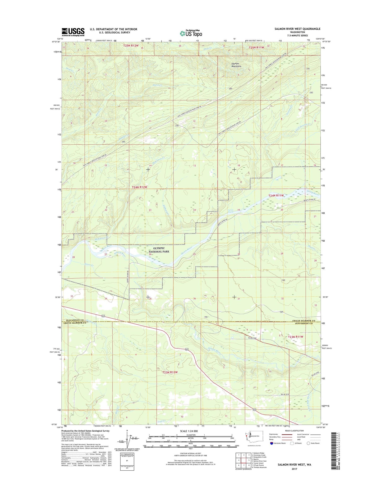 Salmon River West Washington US Topo Map Image