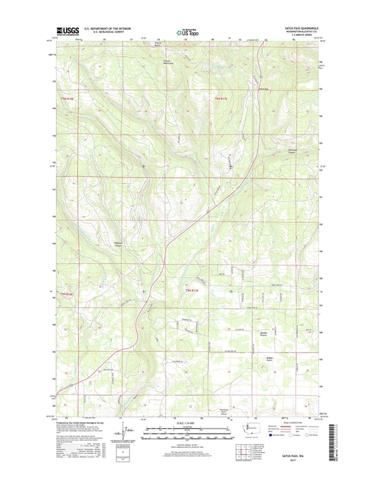 Satus Pass Washington US Topo Map Image